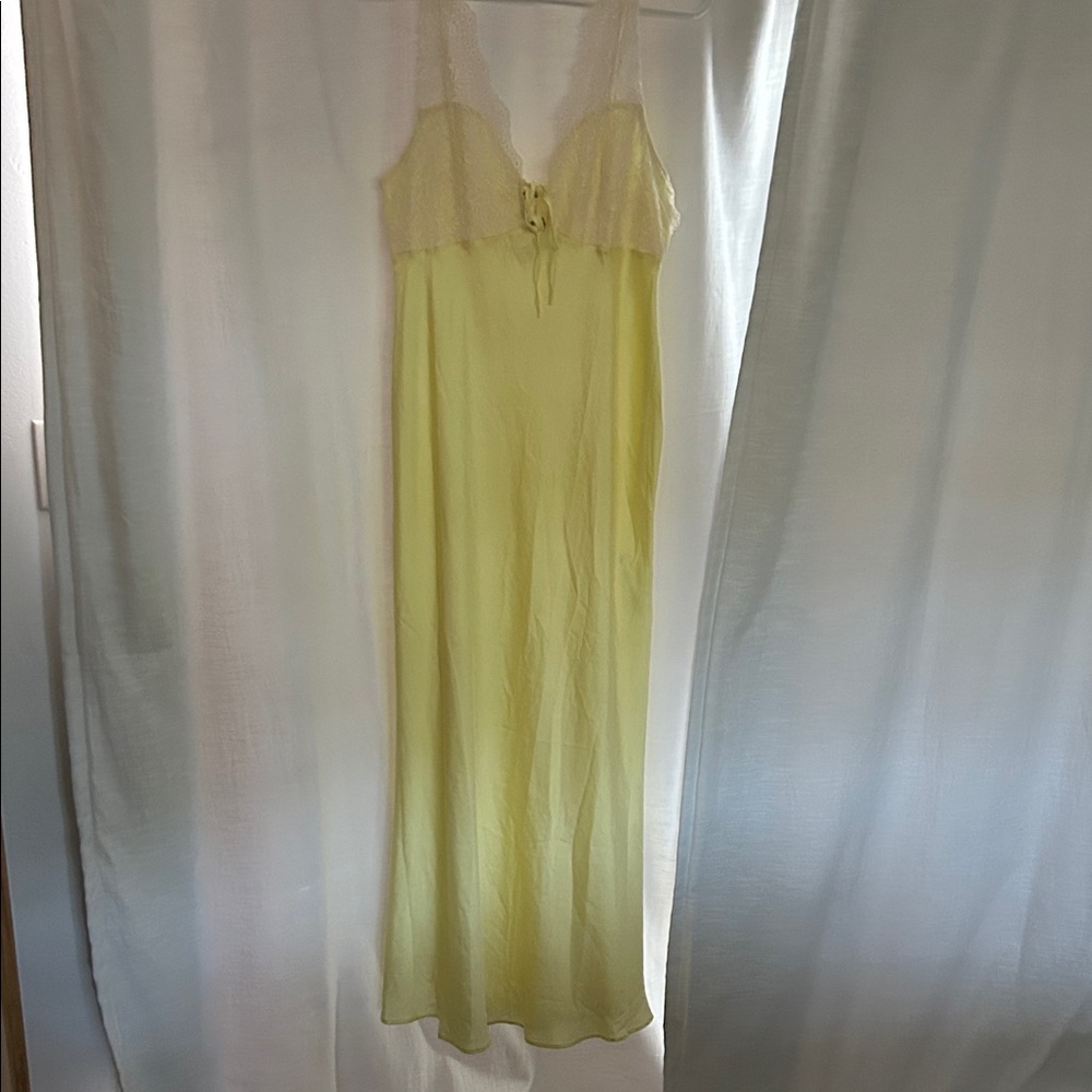 Free people intimately collection Elegant Yellow Lace Nightgown
